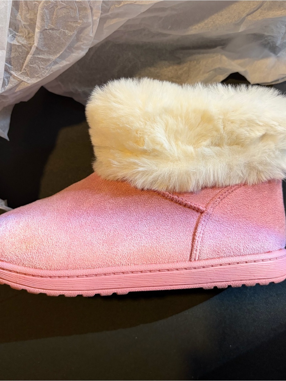 Jumping Bean Kids Cozy Pink Faux-Fur Ankle Boots 11 Little Kid NWT